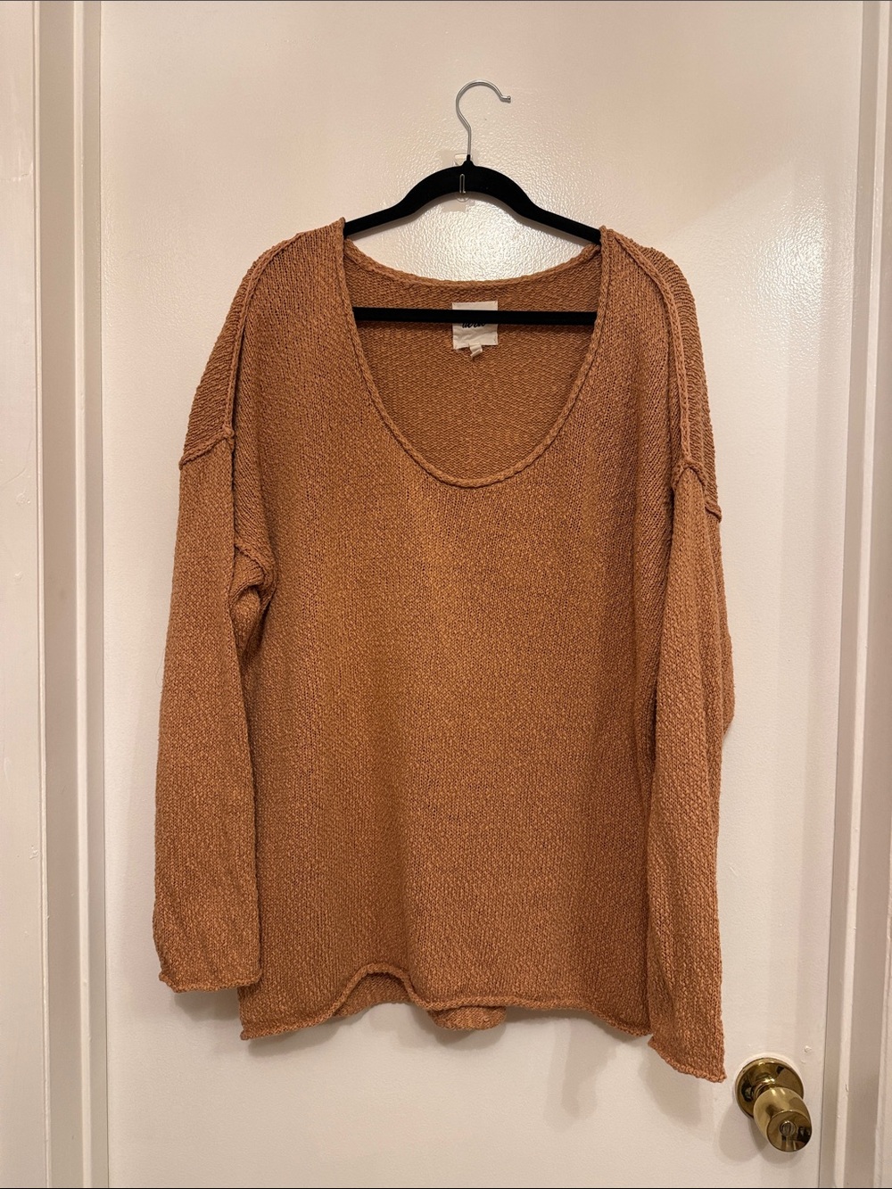 aerie Scoop Neck Lightweight Knit Sweater - Rust